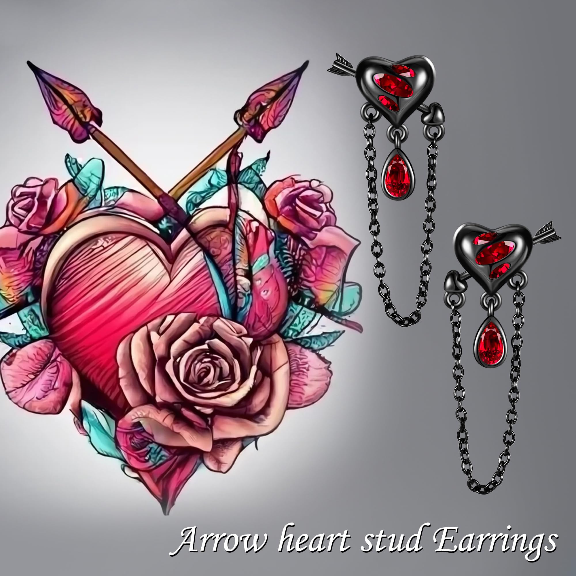 Black Rose Earrings Sterling Silver - Infinity Dangle Earrings for Women | Rose Jewelry Gift | Perfect for Valentine's Day, Anniversary & Special Occasions