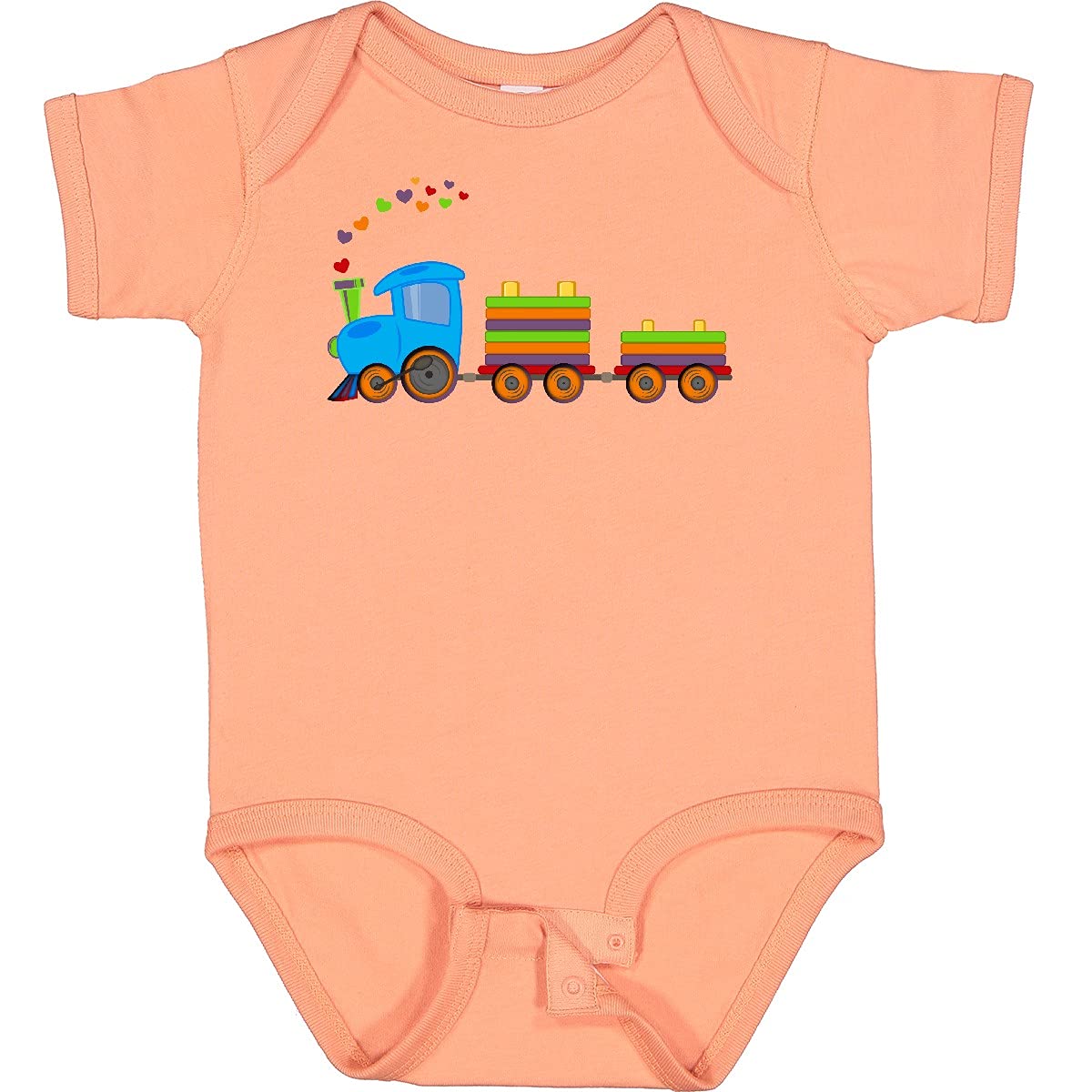 **Inktastic Colorful Toy Train Baby Bodysuit - Soft Cotton Onesie for Infants & Toddlers - Perfect for Playtime, Daycare & Family Photos**