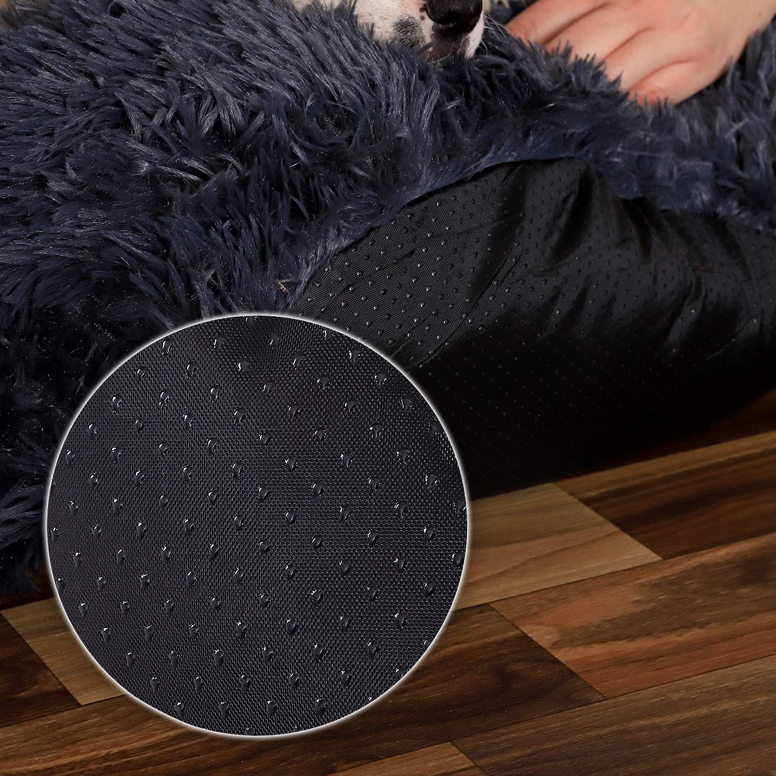 Lionto Donut Bed for Dogs and Cats - Fluffy Round Pet Bed with Extra Thick Filling, Soft Plush Cushion for Small & Large Pets (15.7 Inch Diameter, Dark Gray) - Perfect for Cozy Napping, Cuddling & Relaxing in Living Room or Bedroom