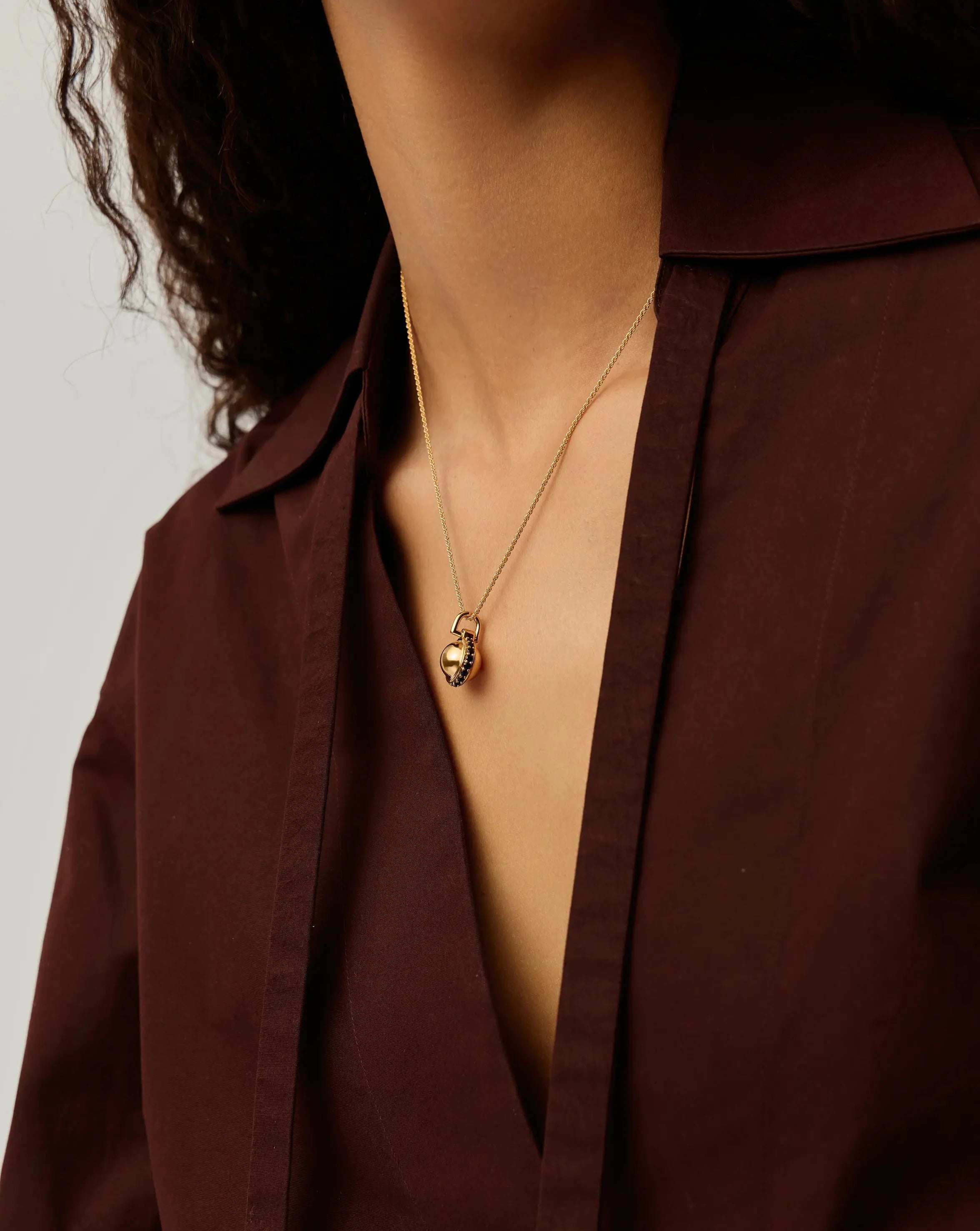 Orb Gemstone Pendant Necklace - 18k Gold Plated Black Spinel Jewelry for Women | Elegant Layering Necklace for Party, Wedding & Everyday Wear