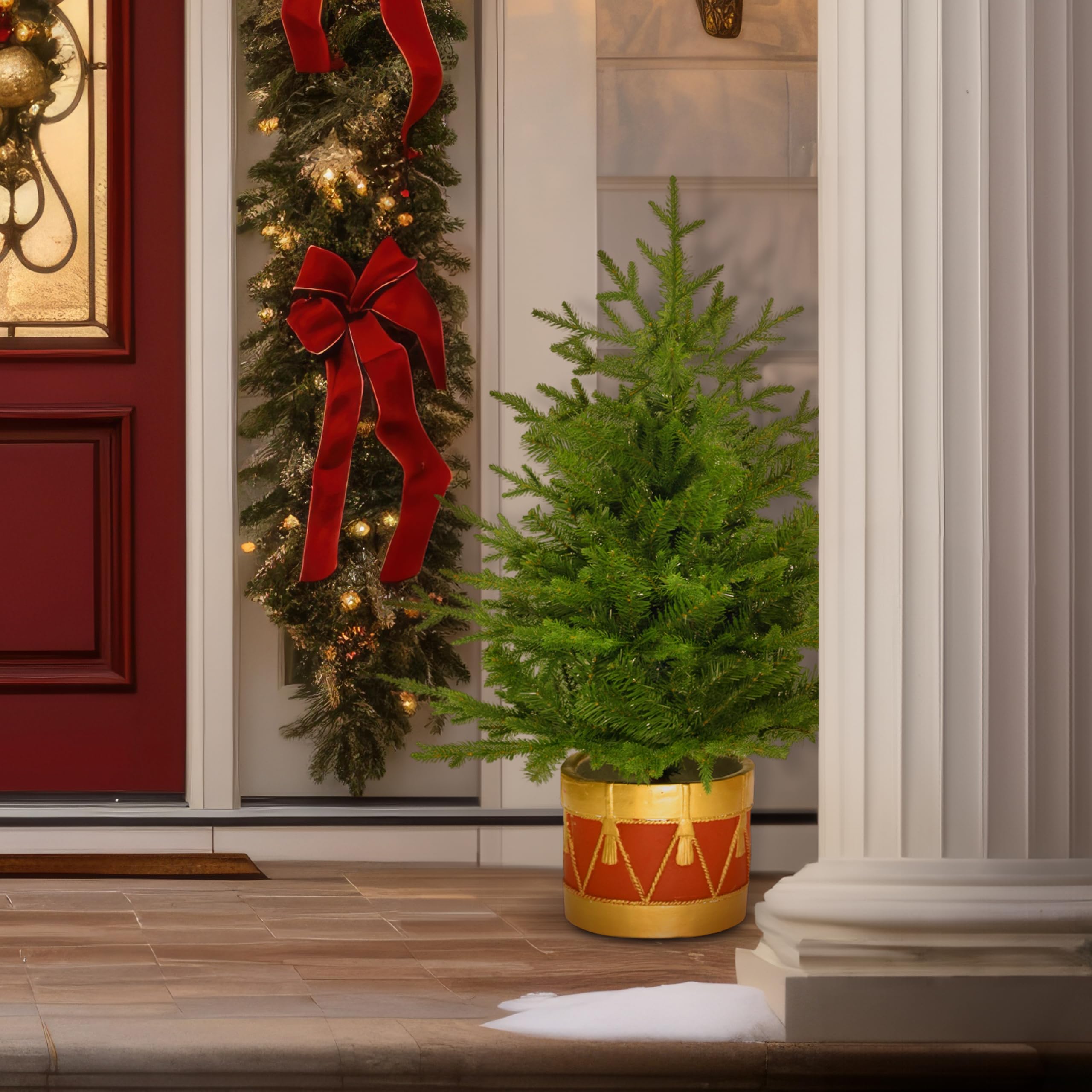 Fraser Hill Farm 3-Ft Artificial Potted Andriondack Tree - No Lights - Perfect for Indoor Home Decor, Office Plants, and Holiday Centerpieces
