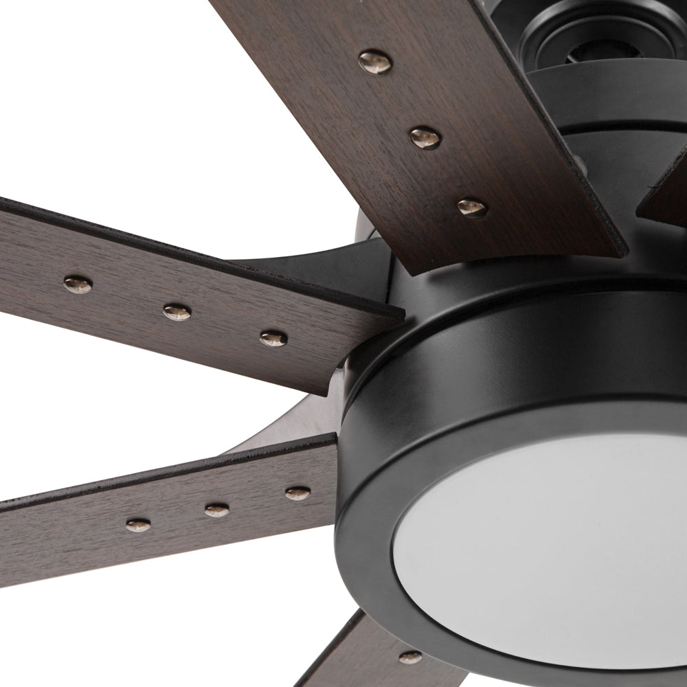 Honeywell Xerxes 70 Inch Smart LED Ceiling Fan with Remote Control - Matte Black Color Changing Light - Perfect for Living Room, Bedroom & Outdoor Spaces