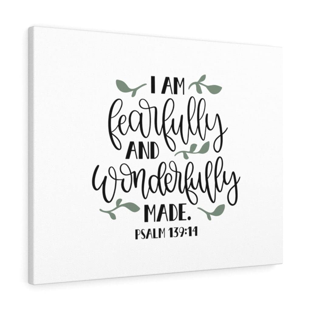 Wonderfully Made Psalm 139:14 Christian Wall Art - Bible Verse Print for Home Decor - Ready to Hang Scripture Wall Art - Perfect for Bedroom, Living Room & Church Gifts