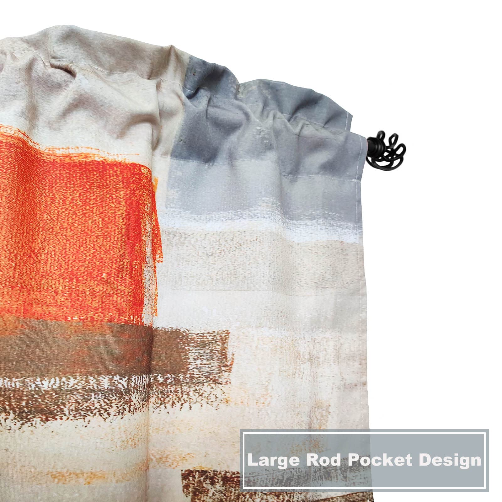 Abstract Graffiti Valance Curtain - Red Flower for Living Room & Kitchen Decor