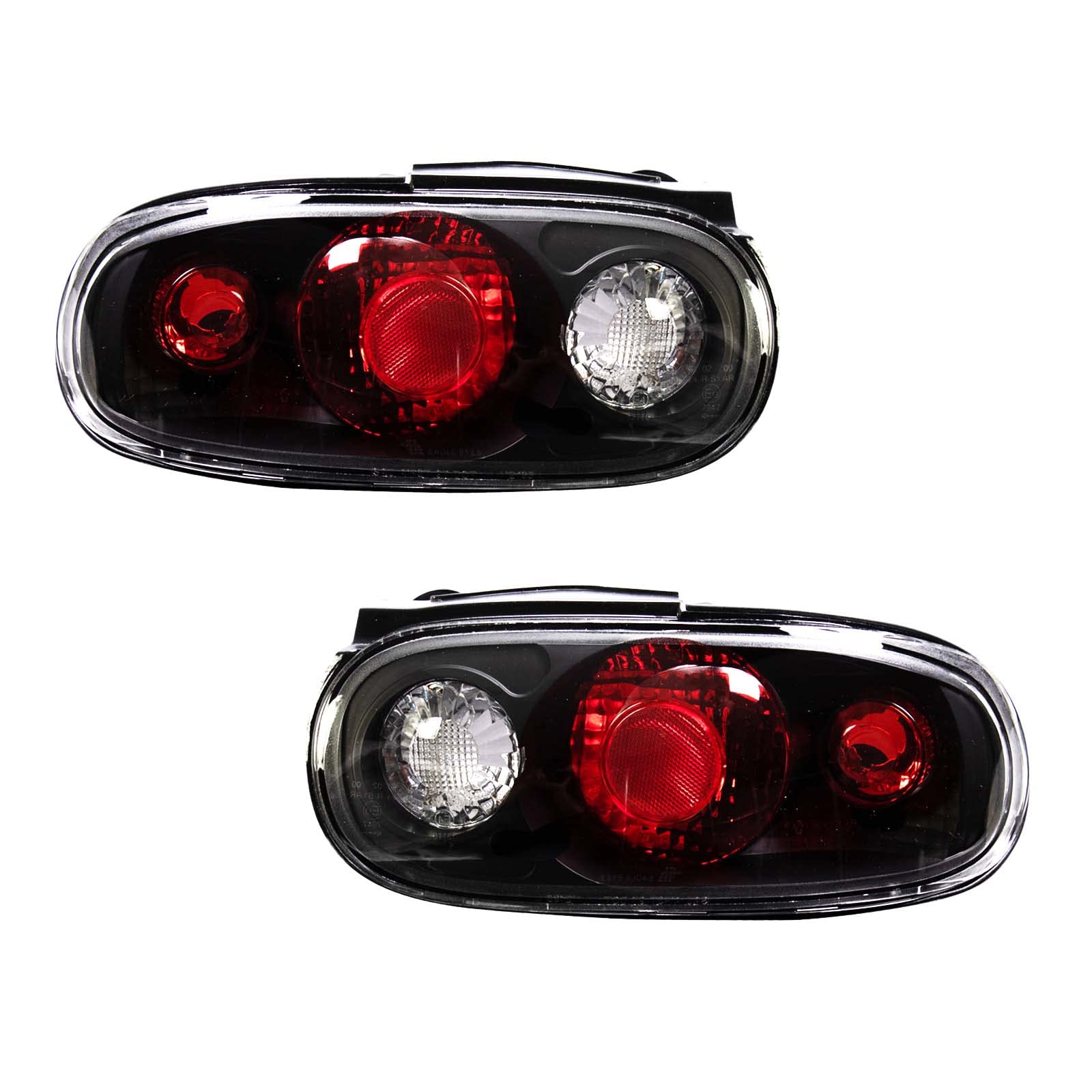 TRQ Rear Tail Lights Set Compatible with 1990-1997 Mazda Miata MA2800104 MA2801104 - LED Brake Lights for Improved Visibility & Style - Perfect for Night Driving & Car Upgrades