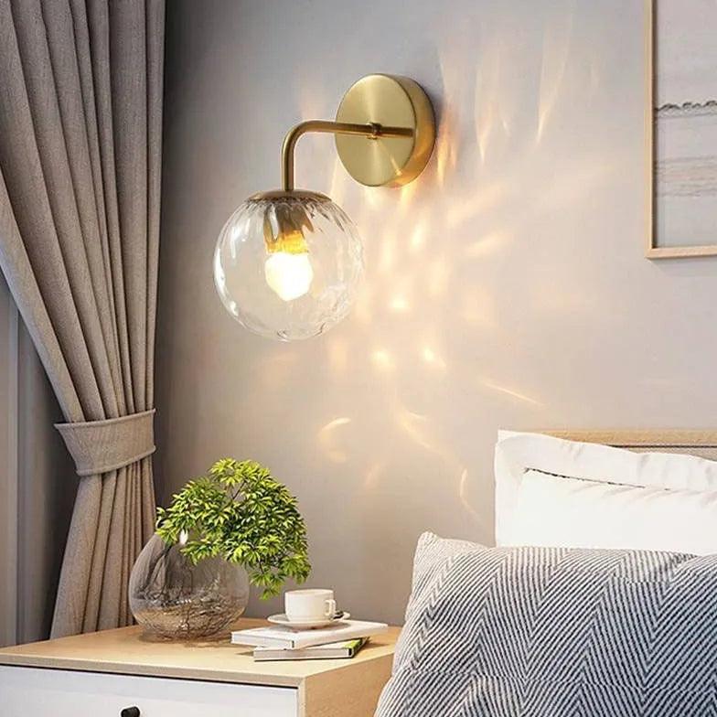 Clear Glass Sphere Wall Lights for Bedroom - Modern LED Night Light for Home Decor, Nursery, Living Room & Hallway