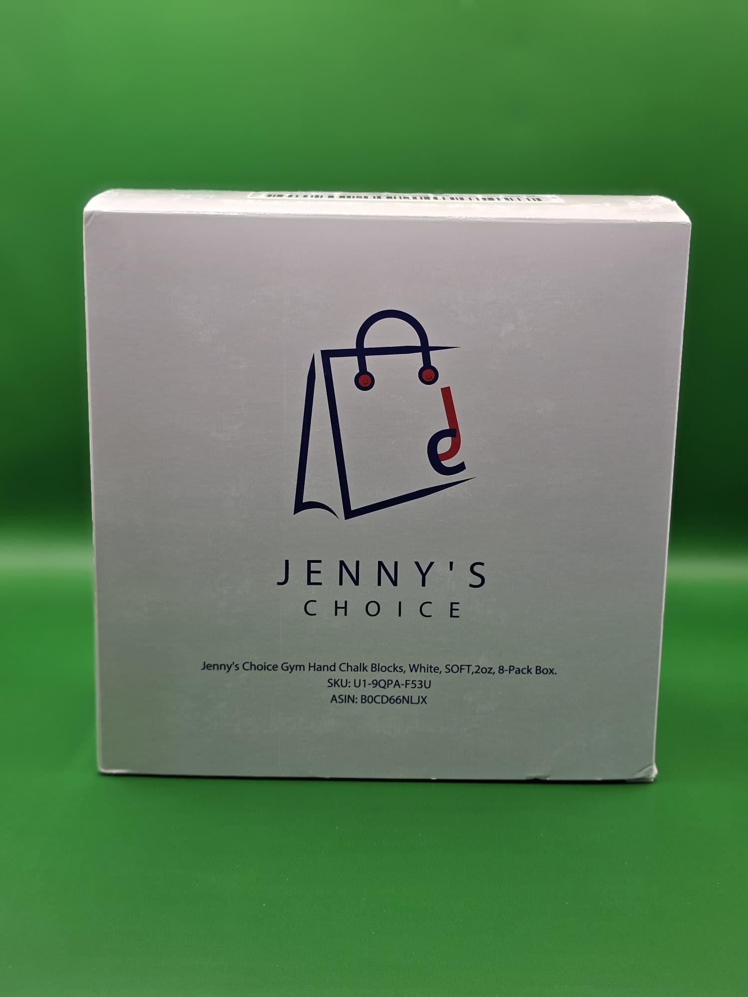 Jenny's Choice Premium Gym Chalk Blocks - 2oz White Magnesium Carbonate for Weightlifting, Rock Climbing & Gymnastics - 8-Pack Soft Hand Chalk for Better Grip - Ideal for CrossFit, Powerlifting & Workout Training