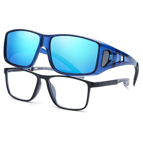 A05 Transparent Blue Frame / Blue Polarized Mirrored Lenses