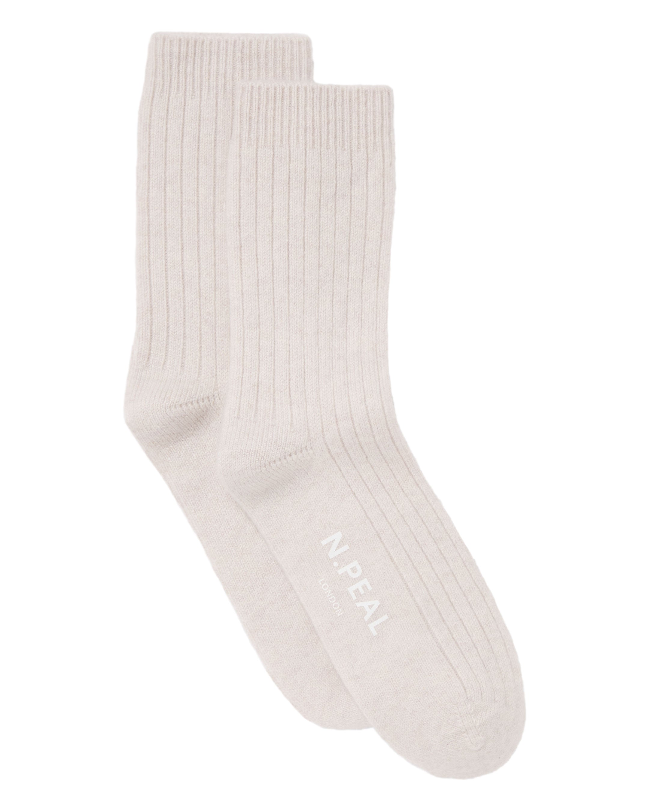 Soft Women's Rib Cashmere House Socks - Frost White Winter Warm Slipper Socks for Cozy Home Relaxation & Lounging