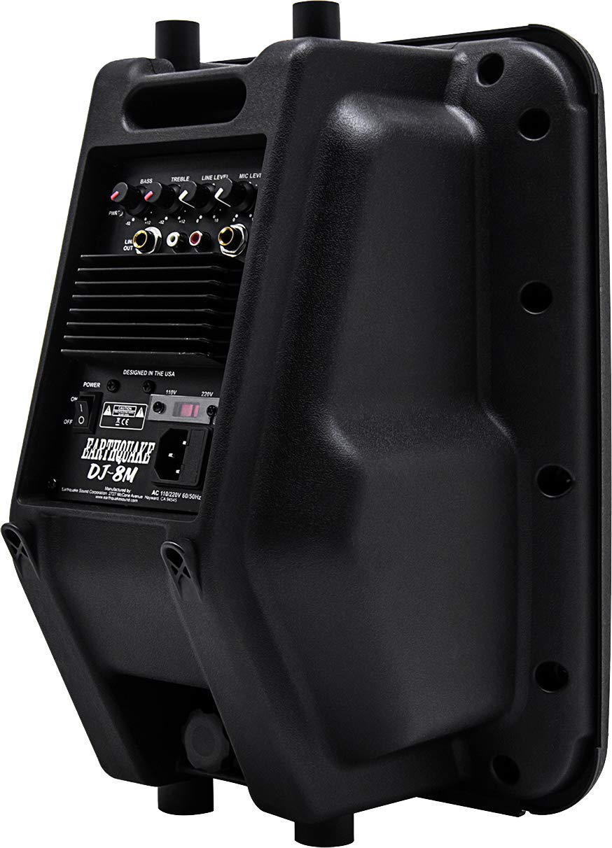 EARTHQUAKE Sound DJ-8M 8-Inch Powered PA Speaker - 2-Way Monitor System (Single, Black) for DJ Gigs, Live Performances & Home Studio Recording