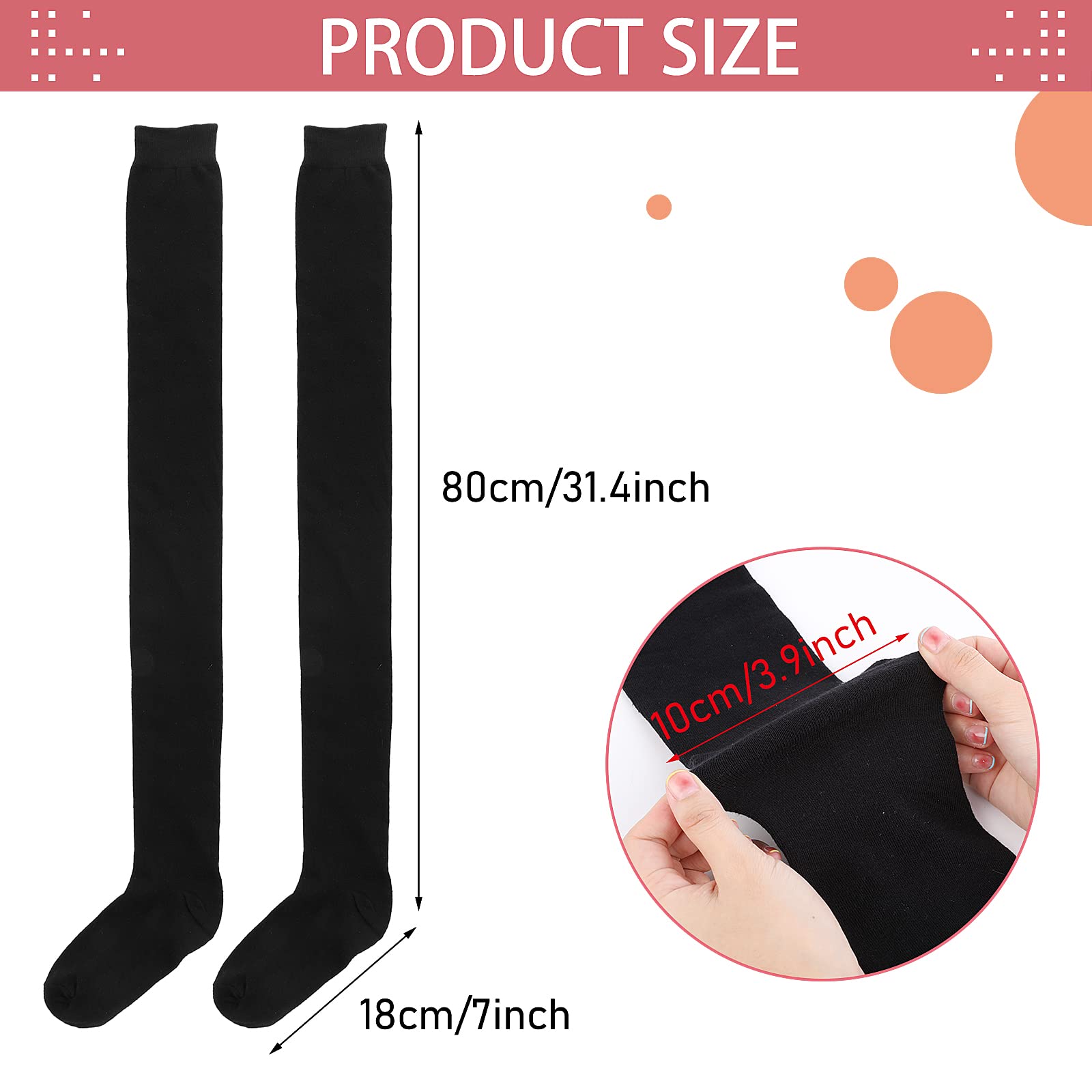 Yolev Extra Long Thigh High Cotton Socks - Women's Over Knee Boot Stockings & Leg Warmers for Winter, Cosplay, and Fashion Outfits