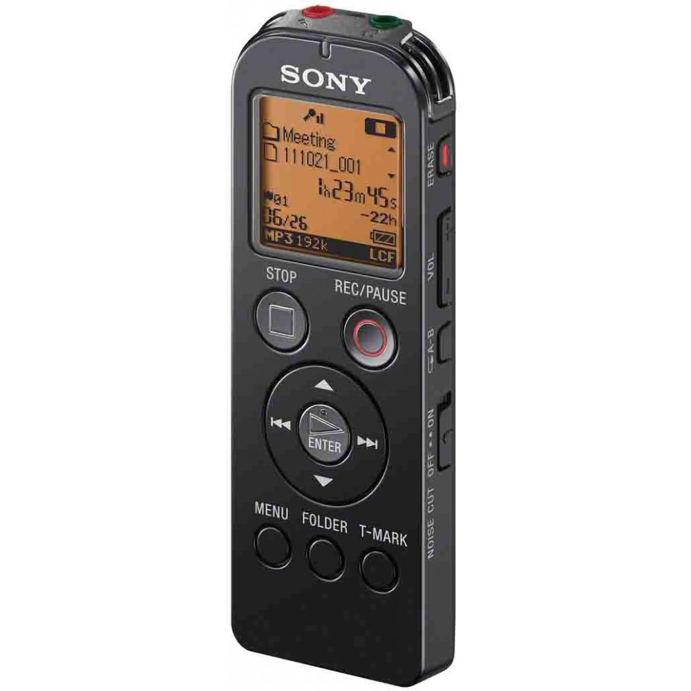 Sony ICD-UX522 Digital Voice Recorder 2GB - Black | Portable Audio Recording Device for Lectures, Meetings & Interviews | High-Quality Sound & USB Connectivity