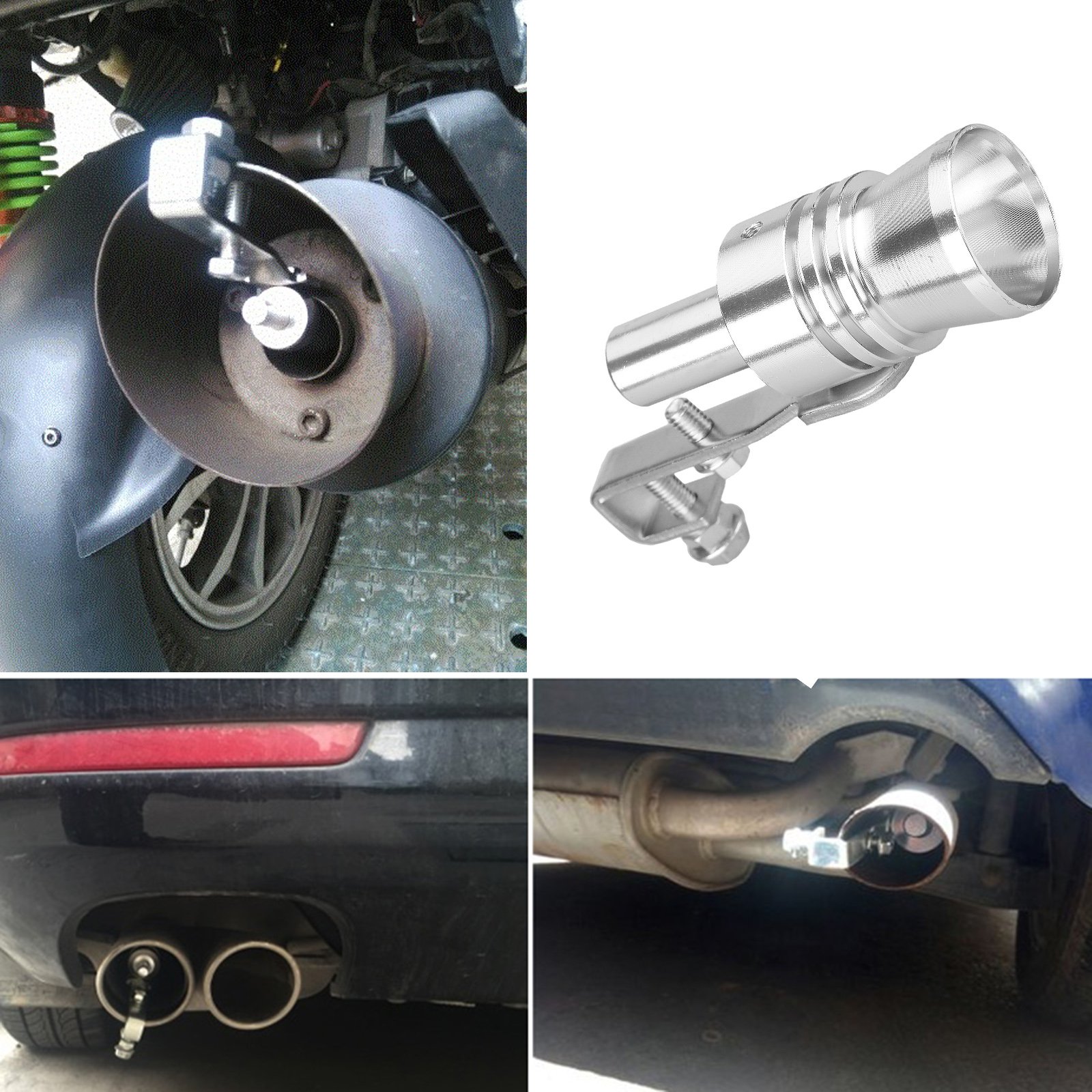 Universal Silver XL Size Turbo Whistle Exhaust Pipe - Dromedary Oversized Roar Maker for Trucks & Motorcycles - Enhance Engine Sound & Performance for Off-Roading & Racing