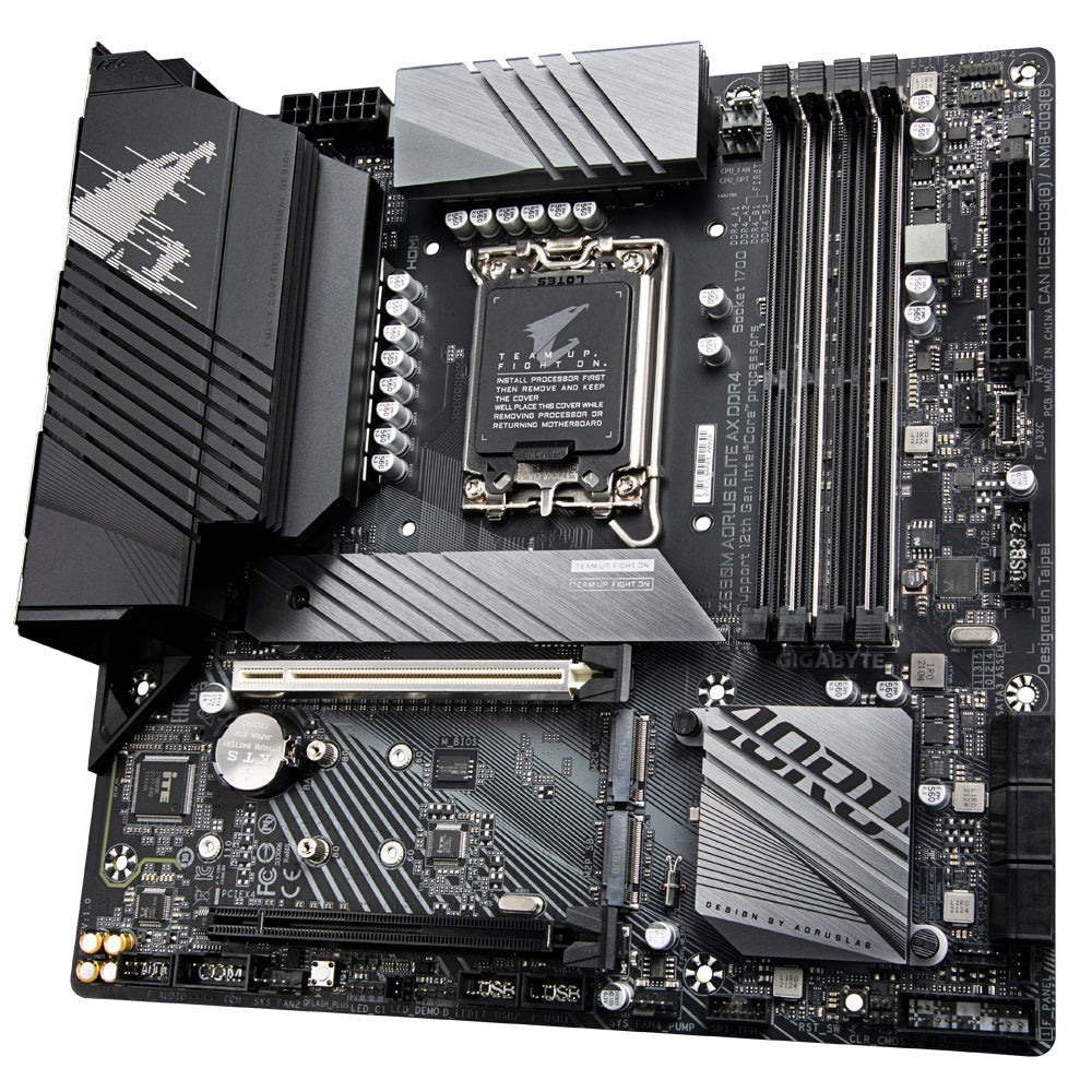 Gigabyte Z690M AORUS ELITE AX DDR4 Intel LGA1700 Micro ATX Gaming Motherboard - Perfect for PC Builds, Gaming Rigs & Content Creation Workstations