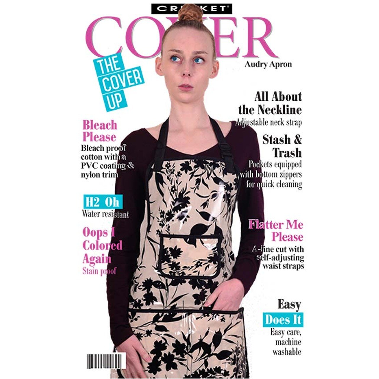 Cricket Audrey Apron - Black & Cream - Premium Kitchen Apron for Cooking, Baking & BBQ - Ideal for Chefs, Home Cooks & Outdoor Grilling