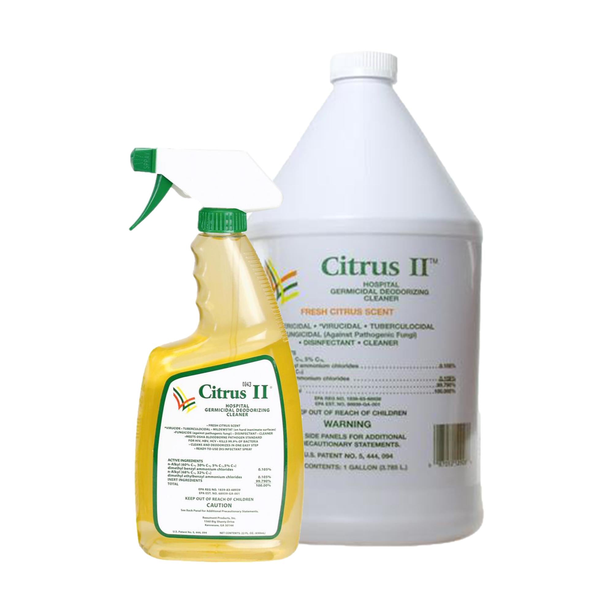 Citrus II Germicidal Cleaner - Hospital-Grade Disinfectant for Home, Office & Healthcare Facilities | Kills 99.9% of Germs & Viruses | Lemon Scented Surface Cleaner