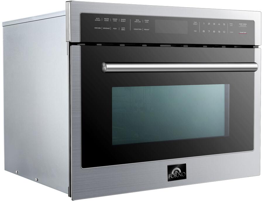 Forno 24-Inch Built-In Compact Convection Microwave Oven - 1.6 Cu. Ft. Capacity, Stainless Steel (Model FMWDR3093) - Perfect for Small Kitchens, Apartments & RVs