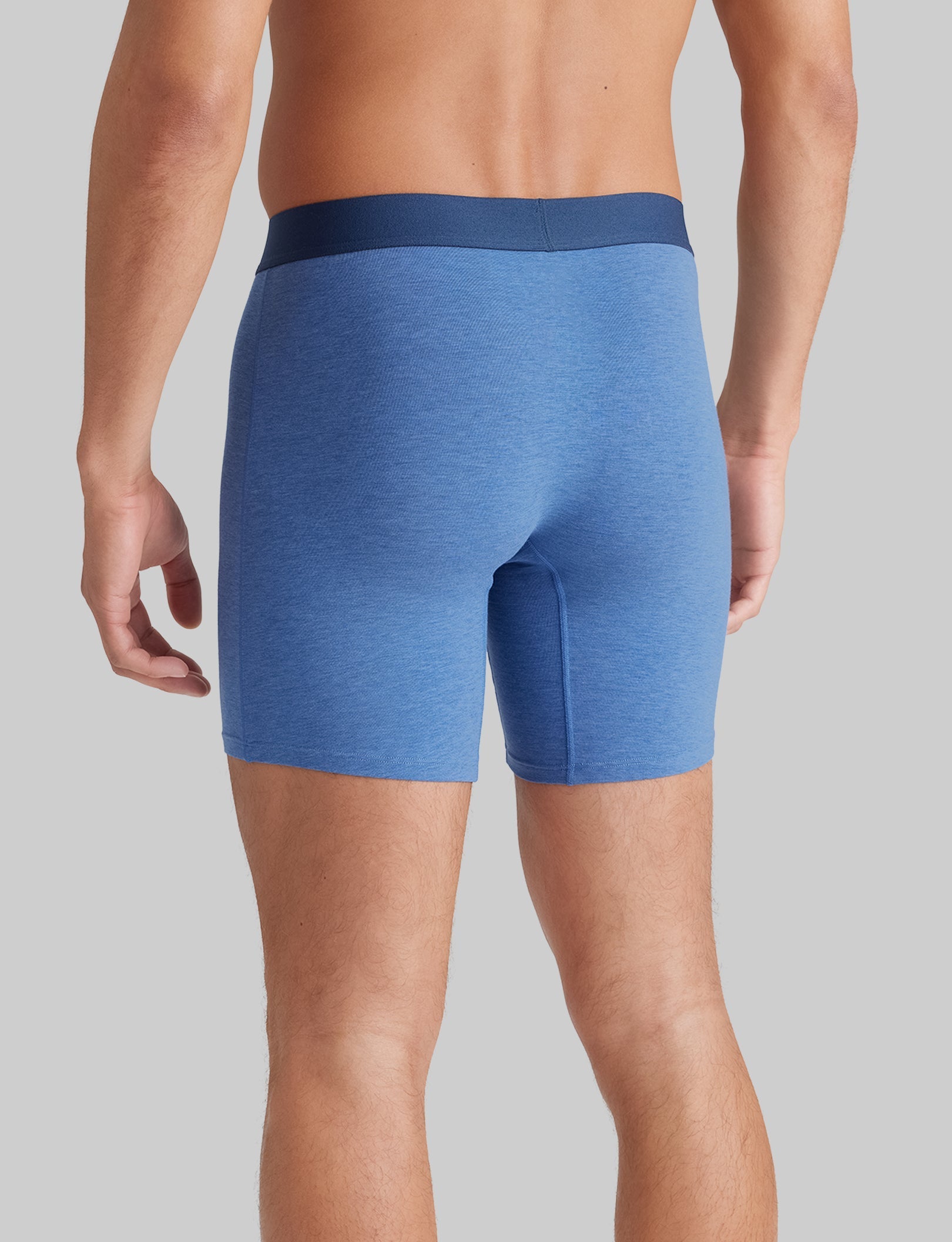 Breathable Cotton Mid-Length Boxer Briefs for Men - 6 Pack Comfort Underwear for Daily Wear, Workout & Sleep