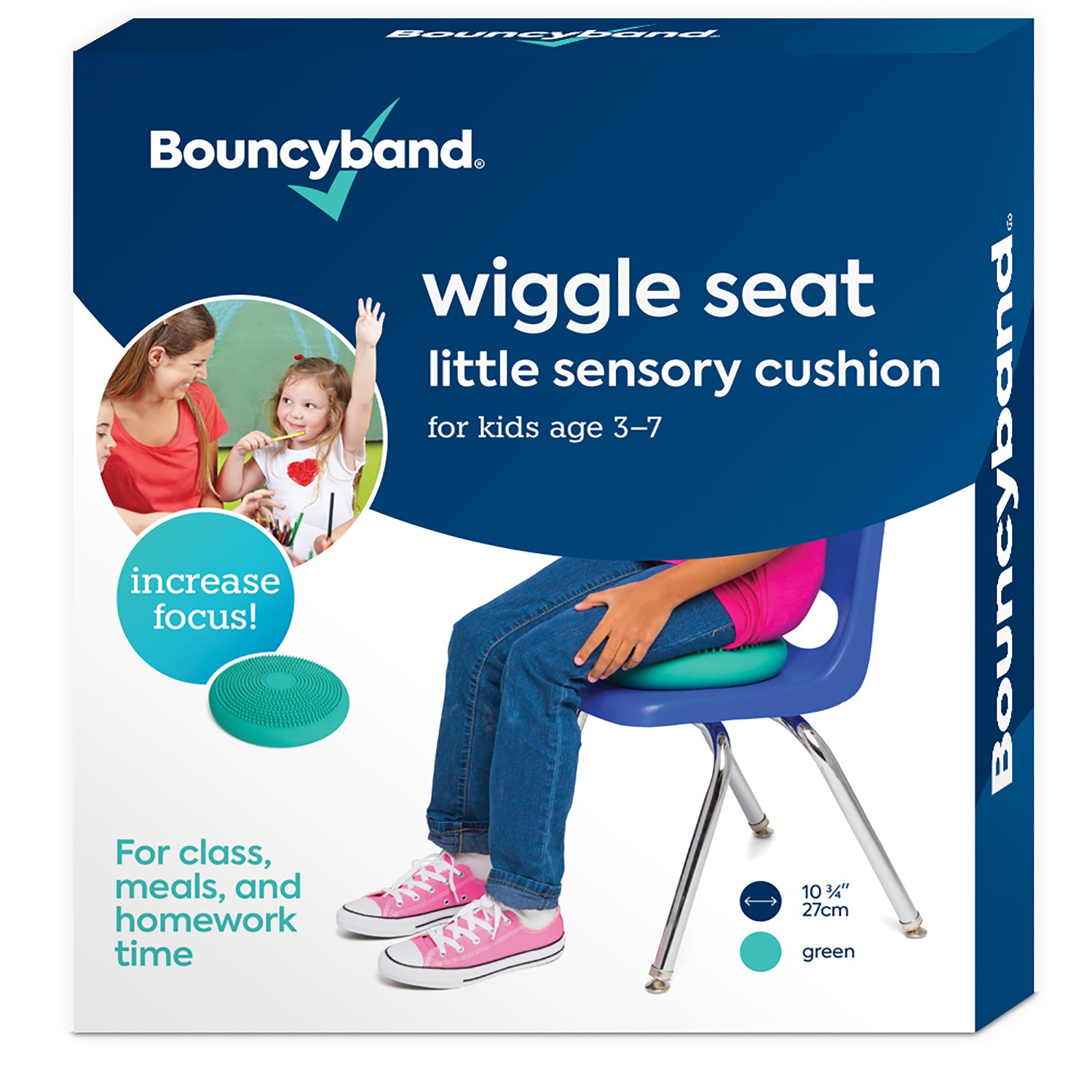 Bouncyband Little Wiggle Seat Sensory Cushion for Kids - Mint Color, Calming Movement & Fidget Tool for ADHD, Autism, Classroom & Home Use