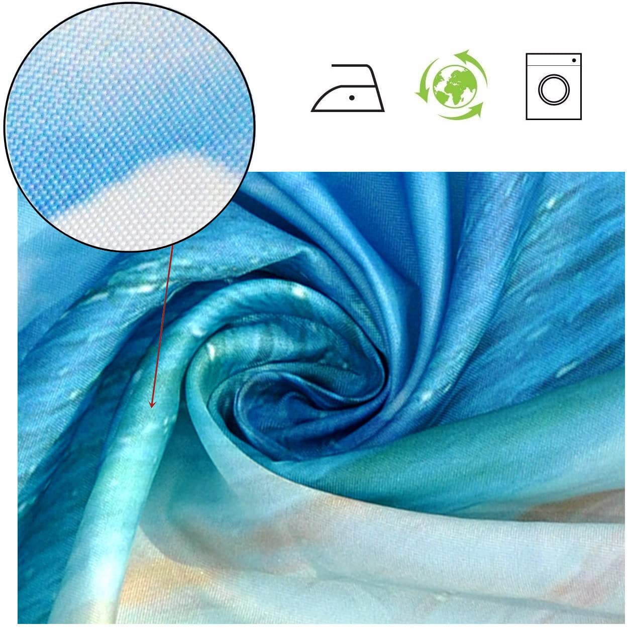HVEST Marble Shower Curtain - Yellow Water Ripple Design, Waterproof Polyester Fabric Bathroom Decor with Hooks (72x72 Inches) for Modern, Spa & Luxury Bathrooms