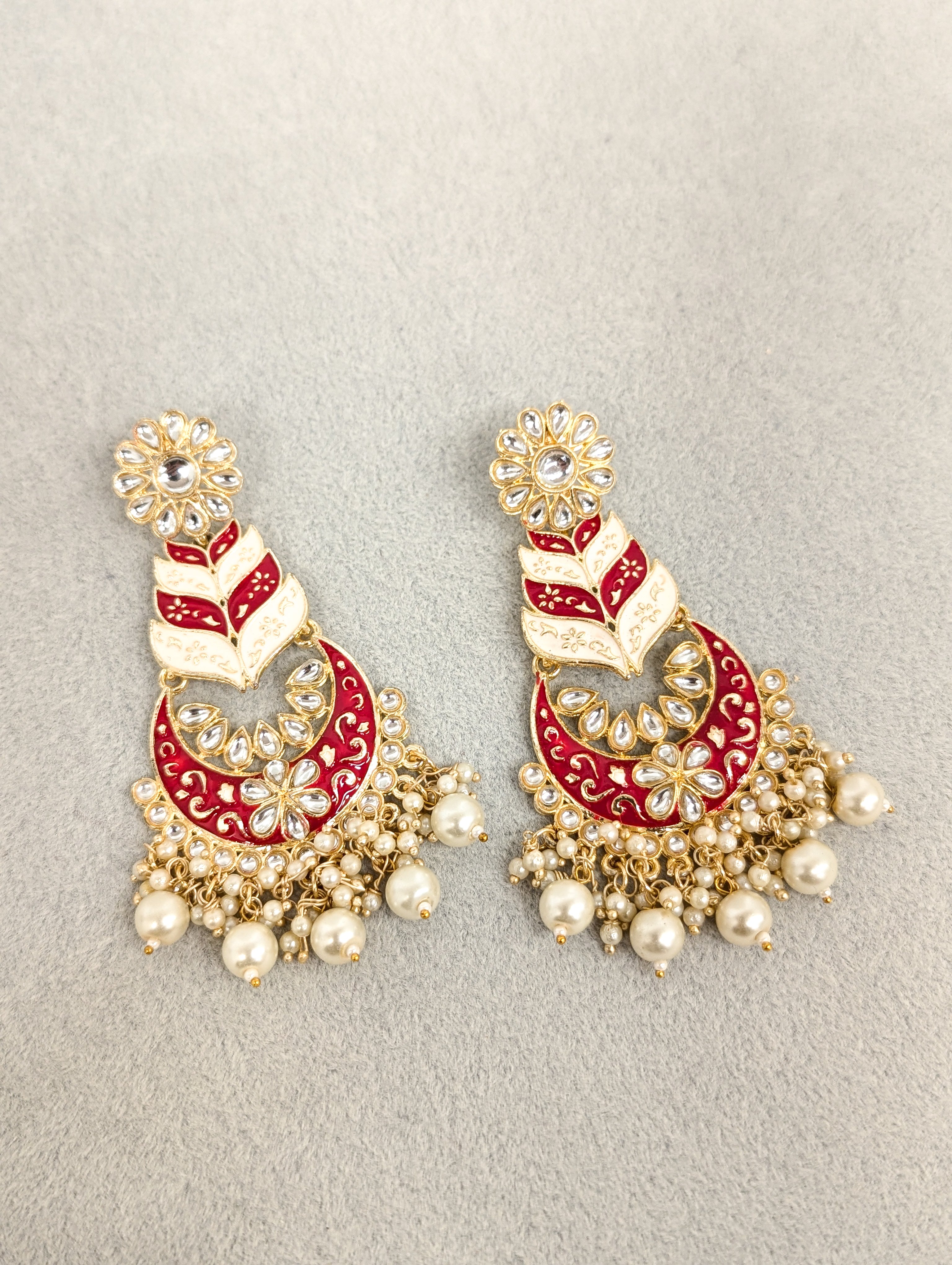 Saanya Meanakari Handmade Indian Earrings - Traditional Enamel Art Jewelry for Women | Perfect for Weddings, Parties & Ethnic Fashion