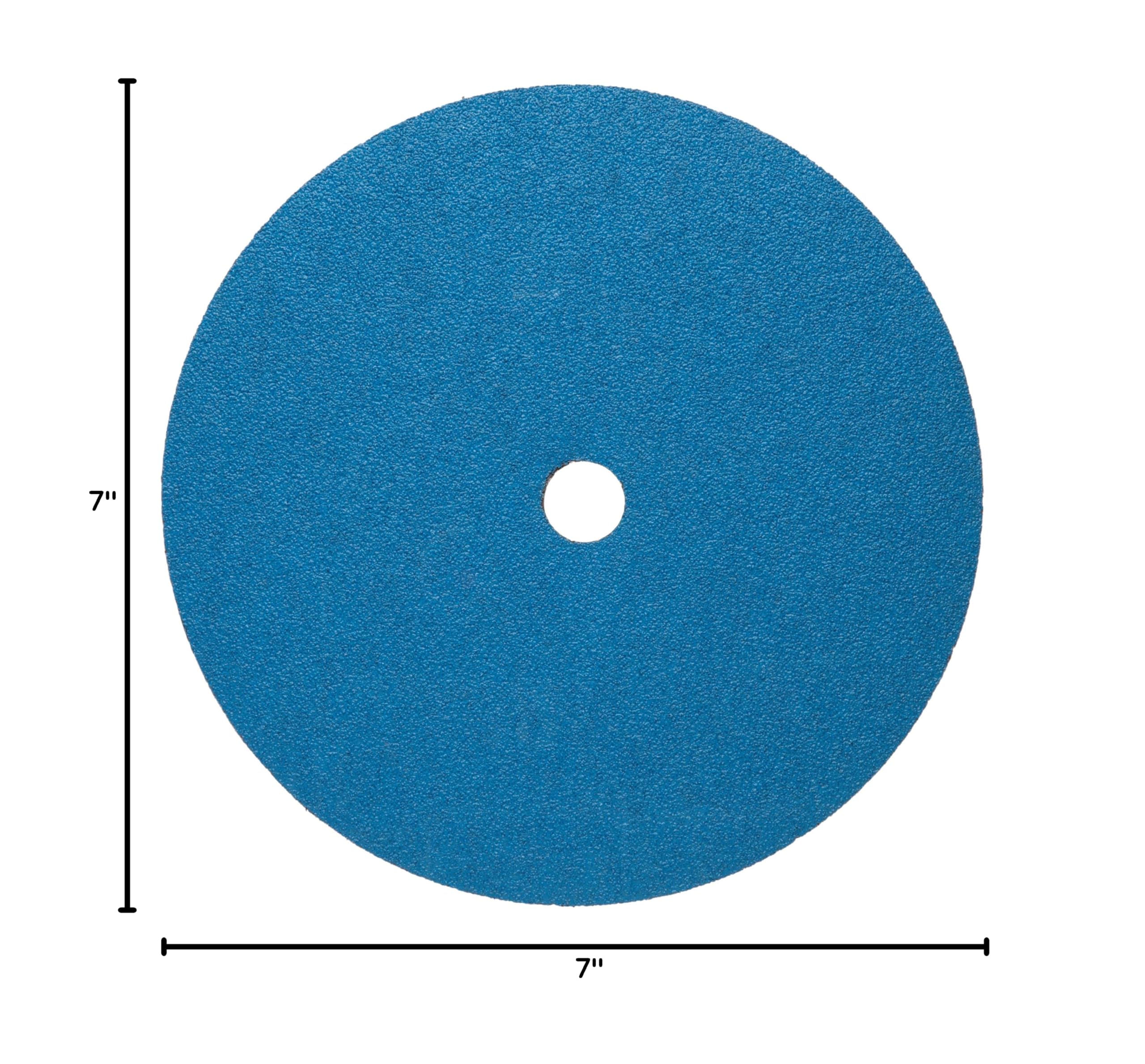 Norton BlueFire F826P 7-Inch Zirconia Alumina Abrasive Disc with Fiber Backing, 7/8