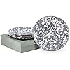 Elegant Gray Swirl Appetizer Plate Set of 4 - Perfect for Dinner Parties, Wedding Gifts & Home Decor