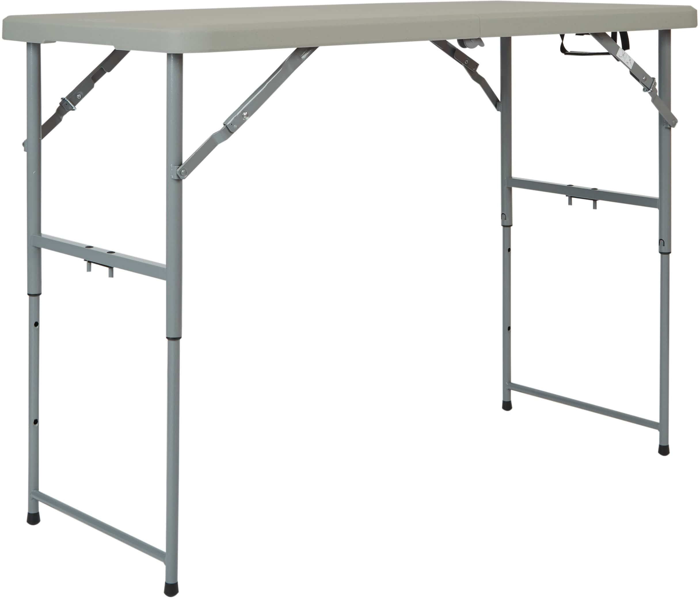Office Star Work Smart™ 4-Foot Height Adjustable Folding Table - Durable Resin Surface [BT04FA] - Perfect for Home Office, Classrooms & Outdoor Events