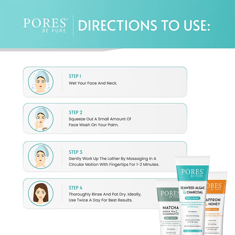 PORES Be Pure Charcoal Face Wash for Men & Women - Deep Pore Cleanser for Oily Skin, Removes Dirt & Impurities | 100mL | Daily Detox & Acne Prevention Skincare Routine