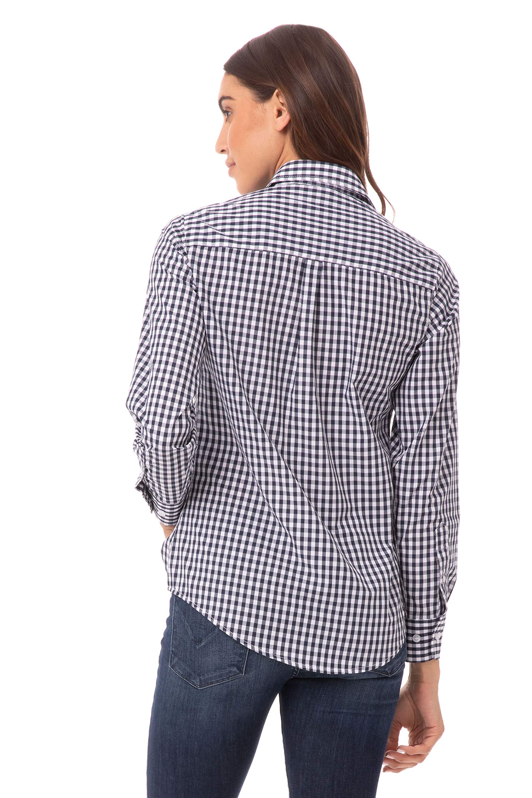 Chef Works Custom Embroidered Women's Gingham Dress Shirt - Professional Kitchen Uniform & Stylish Culinary Apparel for Chefs & Restaurant Staff