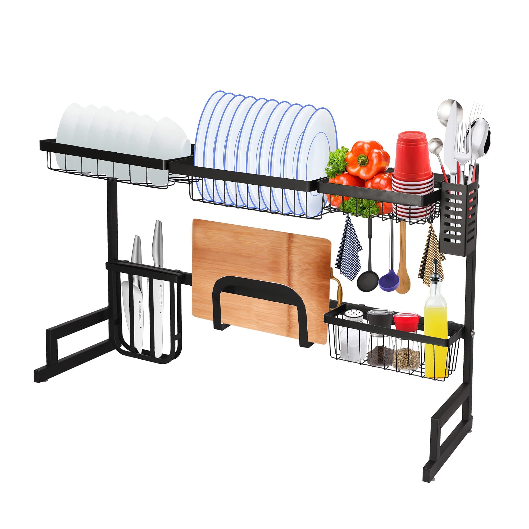 LUCKYERMORE 2-Tier Over The Sink Dish Drying Rack - 33.4
