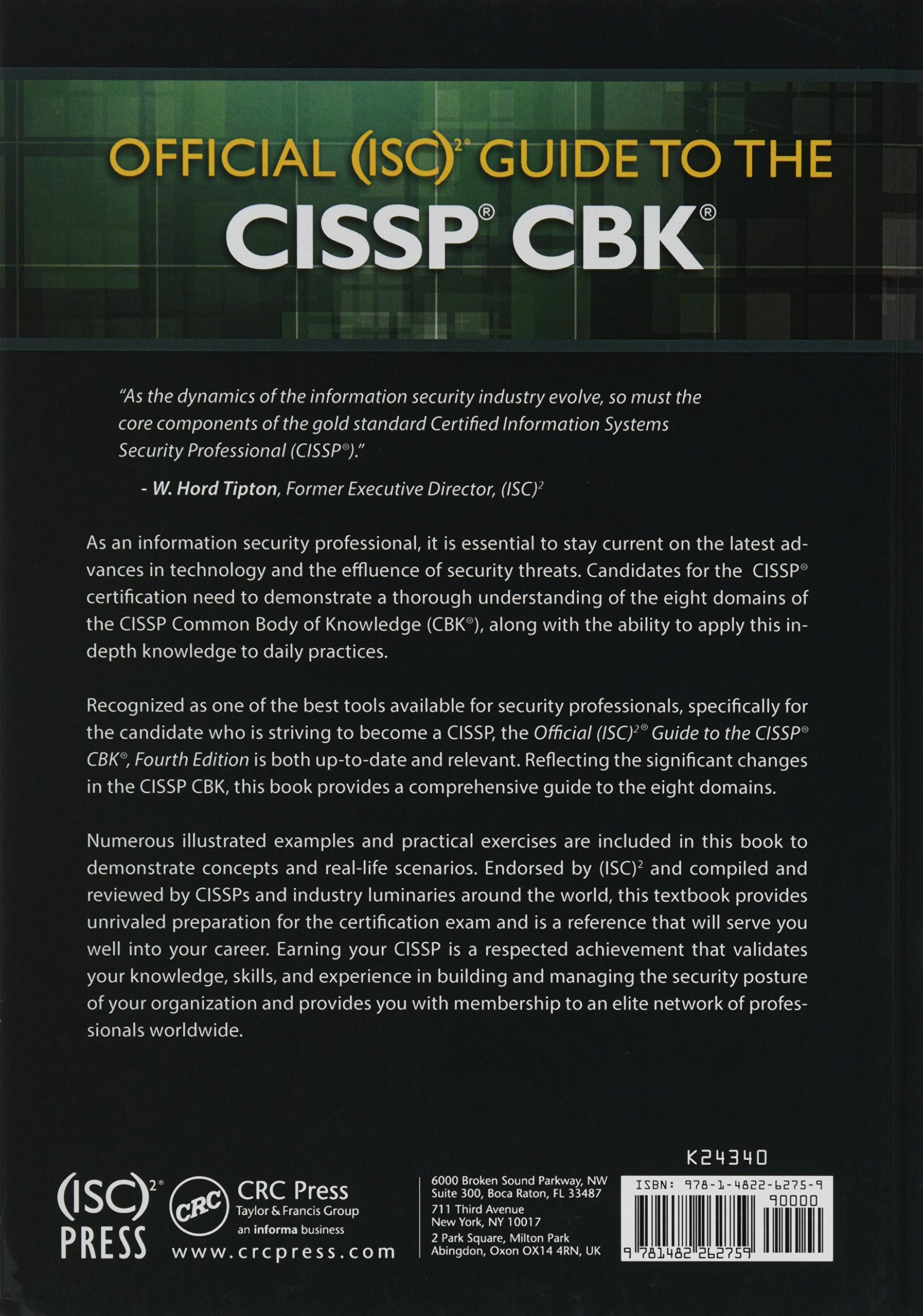 Official (ISC)2 Guide to the CISSP CBK - Certified Information Systems Security Professional Reference Book | Cybersecurity Certification Study Guide for IT Professionals