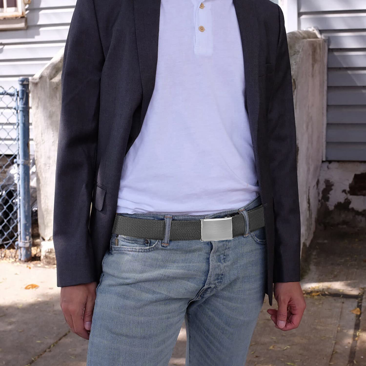 Falari Adjustable Canvas Web Belt for Golf - Flip Top Buckle, Cut to Fit - Perfect for Golf, Casual Wear & Outdoor Activities