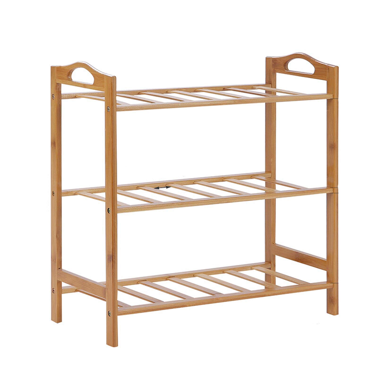 3-Tier Bamboo Shoe Rack Organizer - Free Standing Entryway Storage Shelf for High Heels, Slippers & Shoes | Space-Saving Home Cabinet for Bedroom, Closet & Hallway Organization