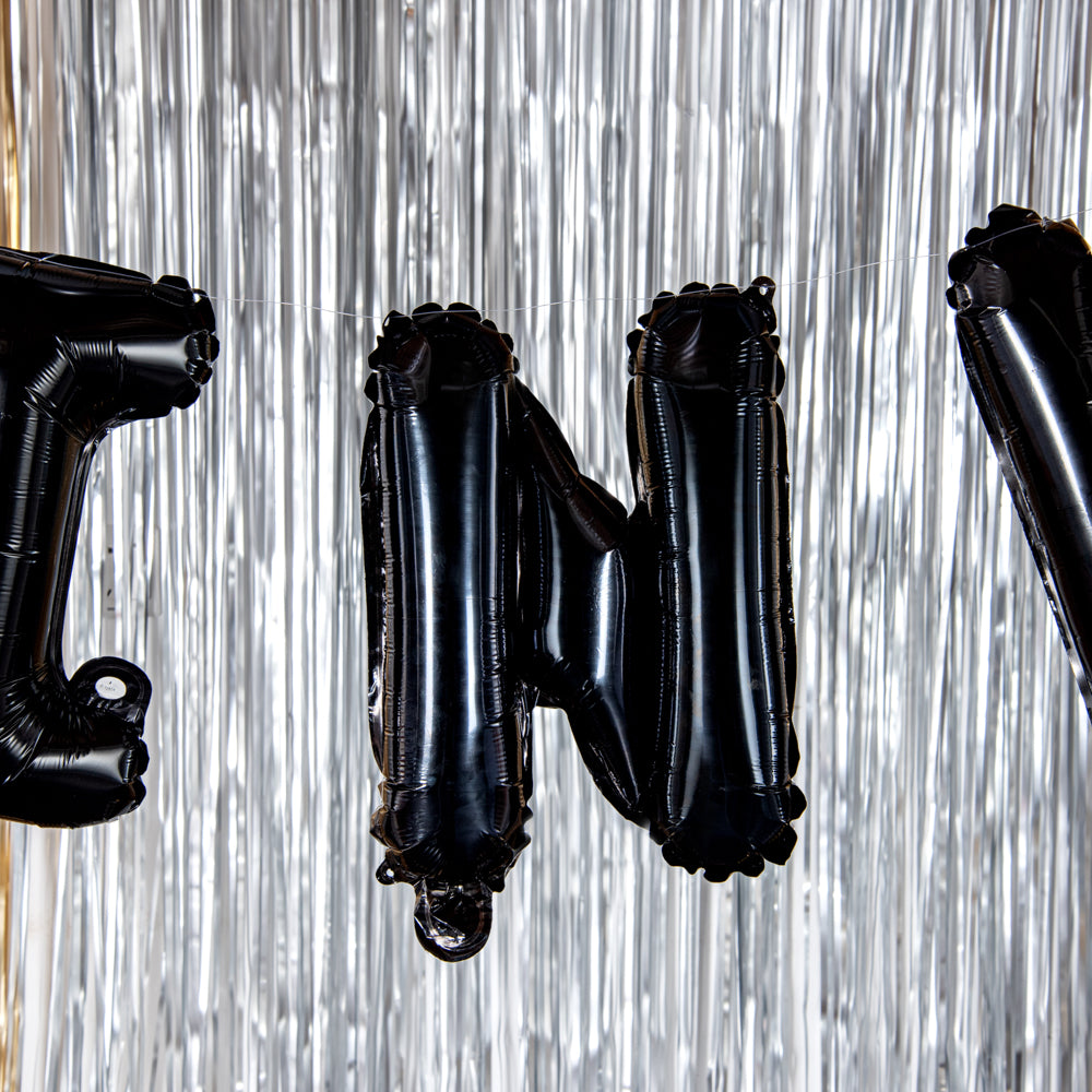 Black Mylar Letter N Balloon - 16 Inch Large Foil Balloon for Birthday Party Decorations, Baby Showers & Graduation Celebrations (1 Count)