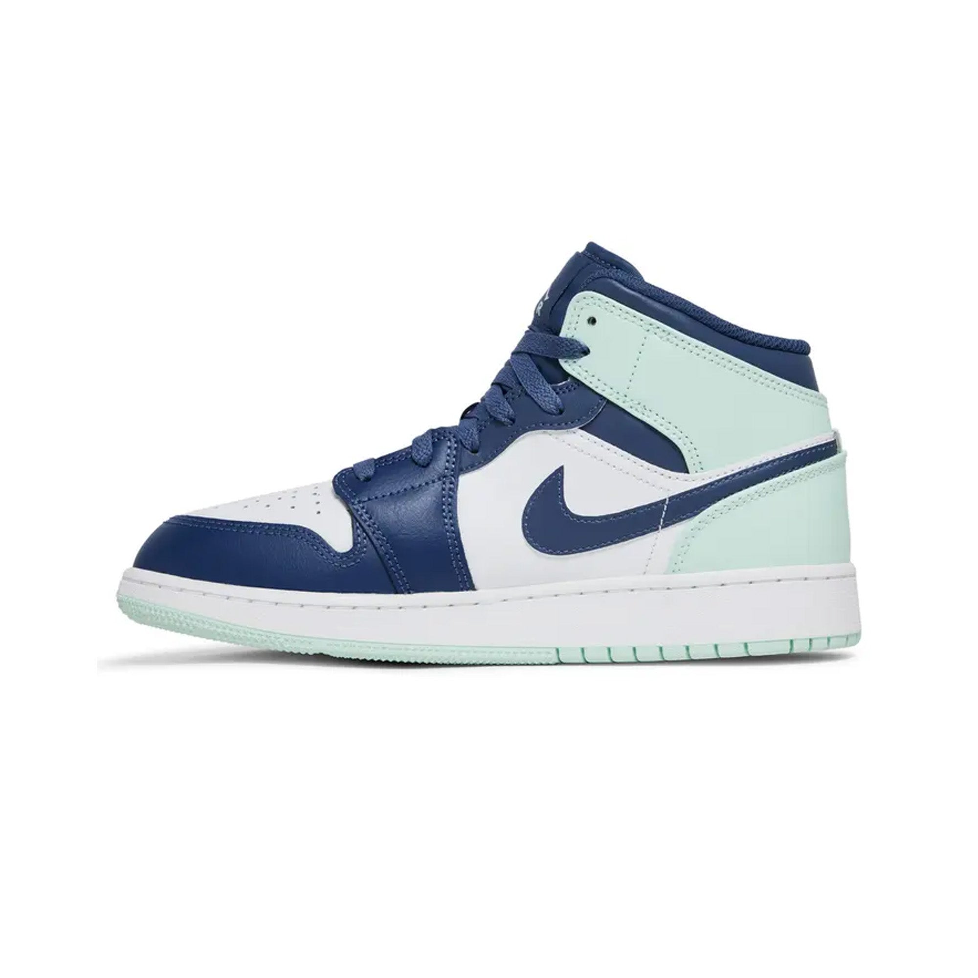Air Jordan 1 Mid 'Blue Mint' GS Sneakers for Girls (2022) - Comfortable Basketball Shoes for School, Sports & Casual Wear