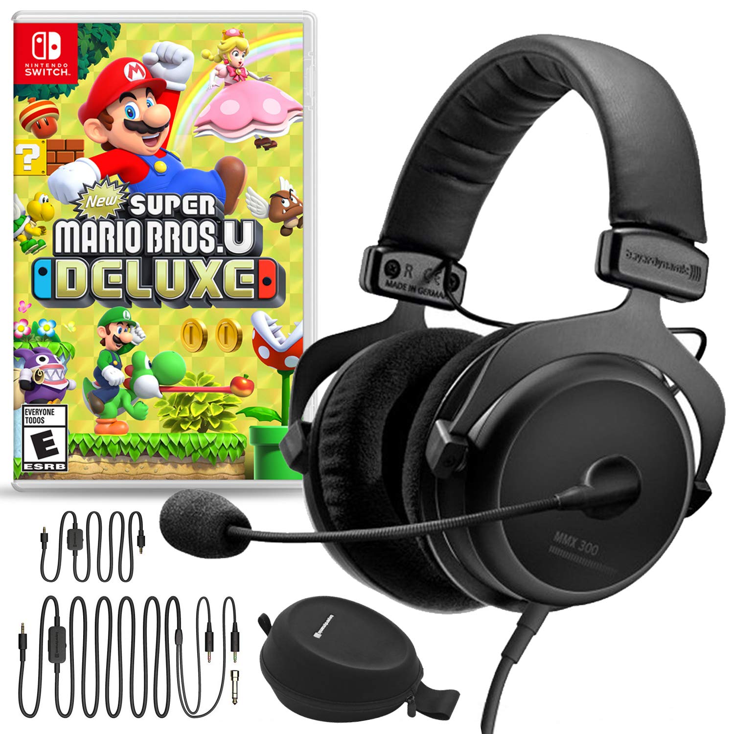 Beyerdynamic MMX 300 2nd Gen Premium Gaming Headset with Noise Cancelling Mic - Bundle Includes Nintendo New Super Mario Bros U Deluxe - Perfect for PC, PS5, Xbox Series X & Switch Gaming Sessions