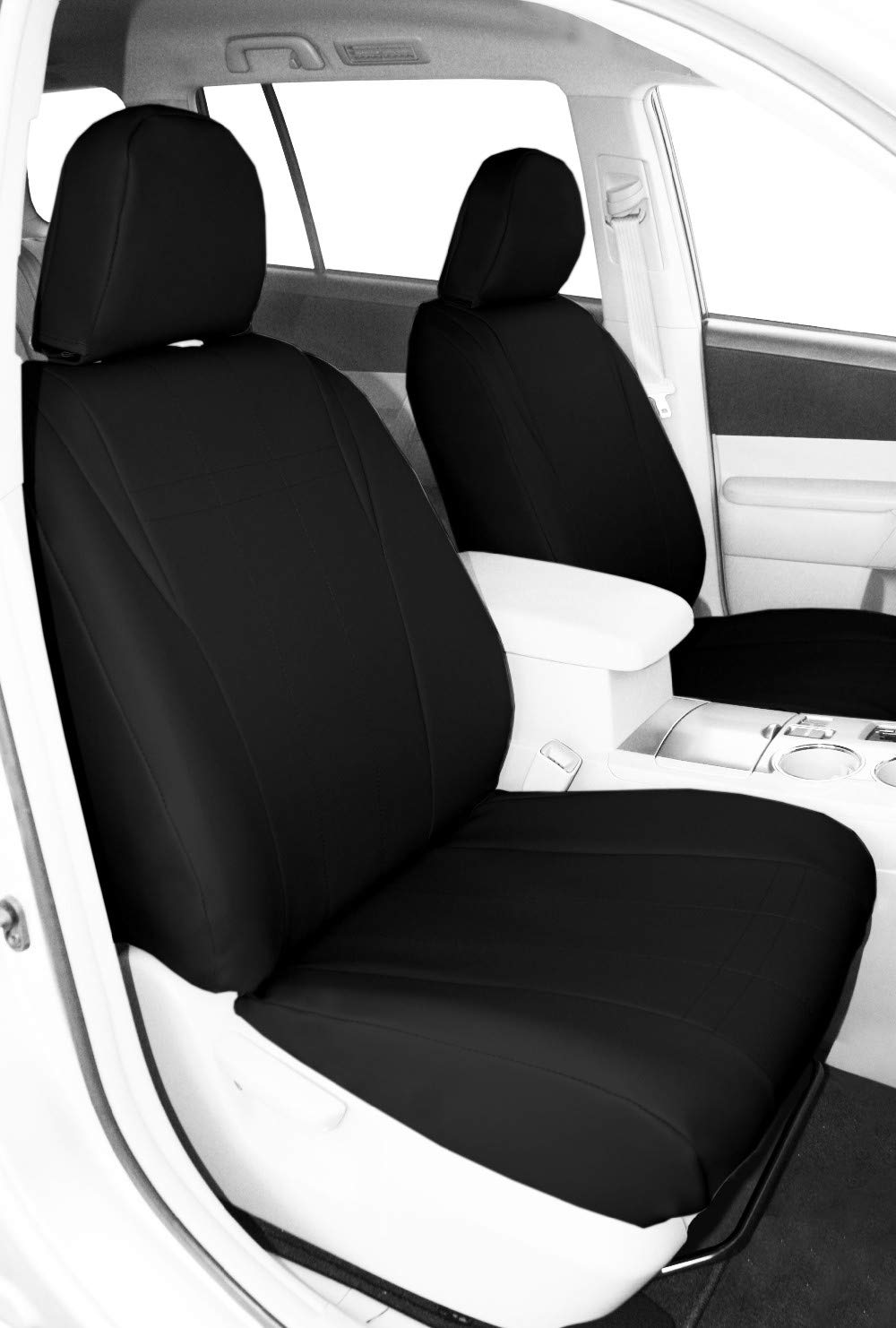 Premium Faux Leather Seat Covers for 2011-2018 Jeep Wrangler JK - Black with Black Trim & Insert | Durable Front Bucket Seats Protection | Perfect for Off-Roading, Daily Commute & Adventure Driving