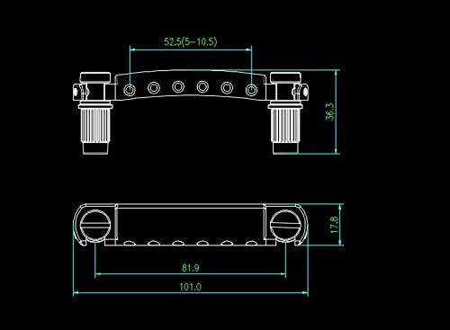 Guyker Tune-O-Matic Bridge & Stop Tailpiece Set with Anchors & Studs - Compatible with Gibson Les Paul, SG, Epiphone 6-String Electric Guitars - Perfect for Guitar Upgrades & Repairs - Ideal for Rock, Blues & Studio Performances