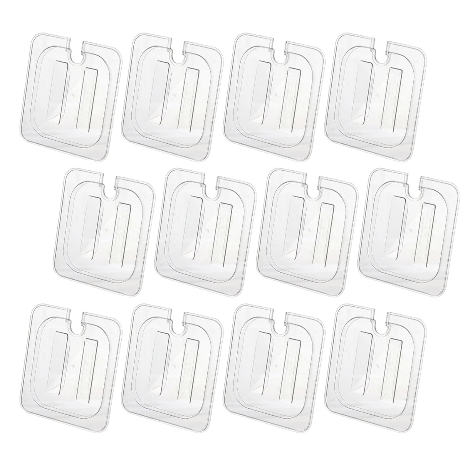 12 Pcs Clear Plastic Table Pan Lids - 1/6 Size Polycarbonate Food Pan Covers with Handle for Restaurant, Commercial Kitchen & Food Storage | Durable, BPA-Free Container Lids for Buffet, Catering & Food Prep