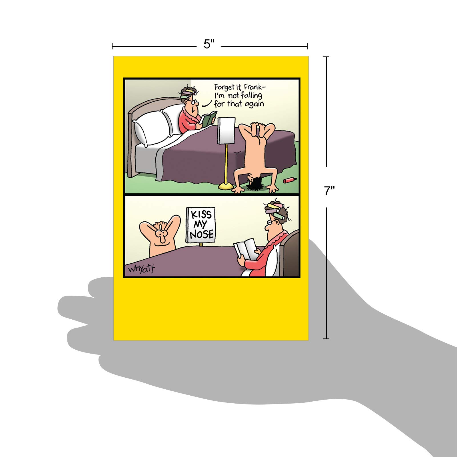 Funny Birthday Card with Envelope - 'Kiss My Nose' Humorous Bday Greeting by Tim Whyatt (5x7 Inch) - Perfect for Friends, Family & Coworkers