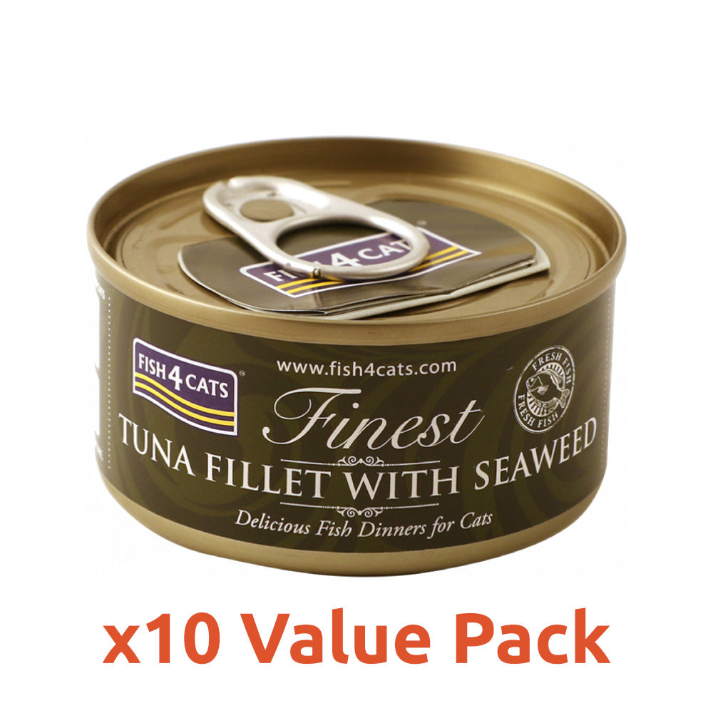 Premium Tuna Fillet with Seaweed Cat Food - Grain-Free, High-Protein Wet Cat Food for Adult & Senior Cats - Perfect for Mealtime, Weight Management & Picky Eaters