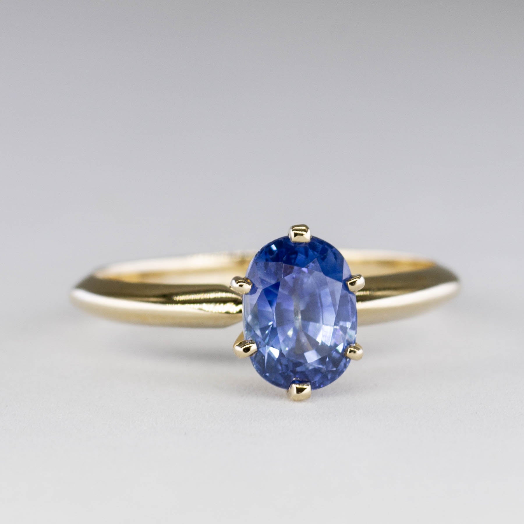 1.53ct Oval Sapphire Solitaire Engagement Ring in 14K Gold - Size 6.5 | Perfect for Wedding, Proposal & Anniversary Gifts | Elegant Jewelry for Women