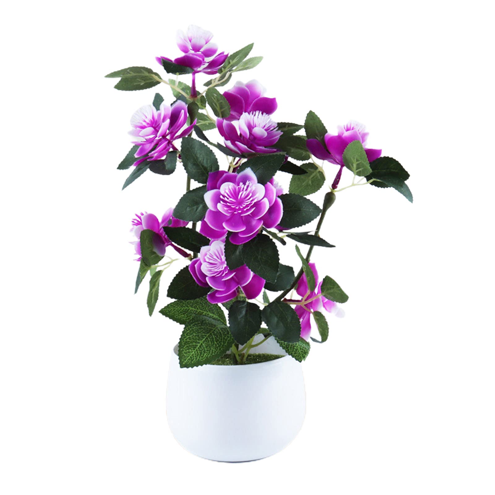 Grey990 Artificial Potted Plant Set - Fade-Resistant Plastic Home Decor, Realistic Fake Flowers for Wedding & Office Decor - Perfect for Table Centerpieces, Shelf Displays & Workspace Greenery