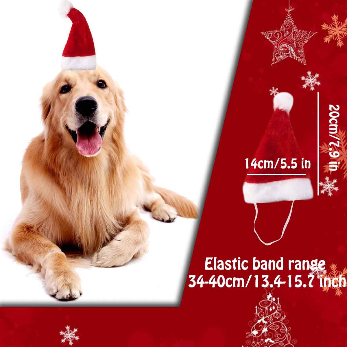 Festive Christmas Dog Bandana - Reversible Triangle Bib Scarf with Adjustable Santa Hat for Pets (Green & Red) - Perfect for Holiday Photos, Parties & Gifts