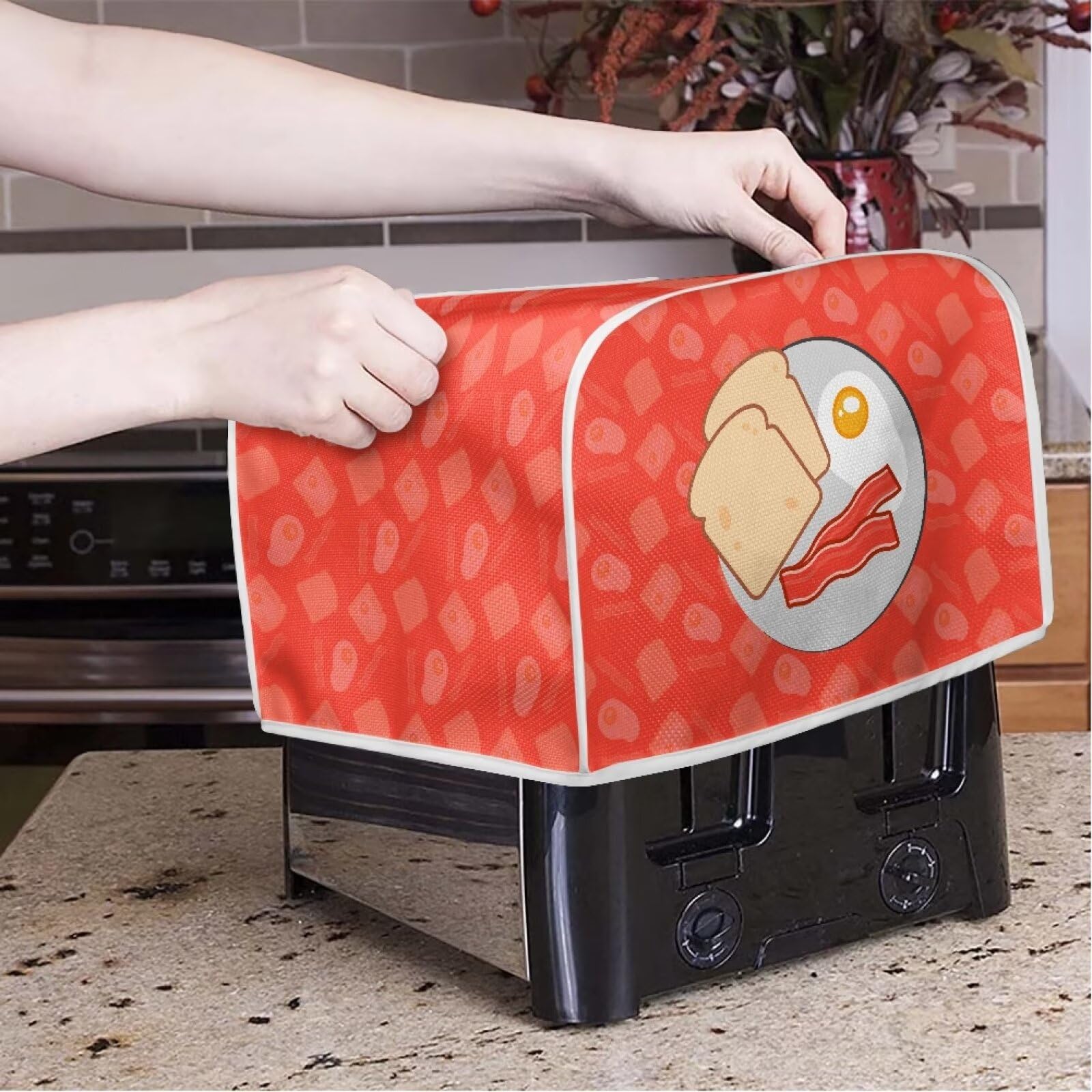 Cherry Butterfly 2 Slice Toaster Cover - Dustproof & Waterproof Kitchen Accessory for Most 2-Slice Toasters - Perfect for Home, Kitchen & Bread Maker Oven Protection
