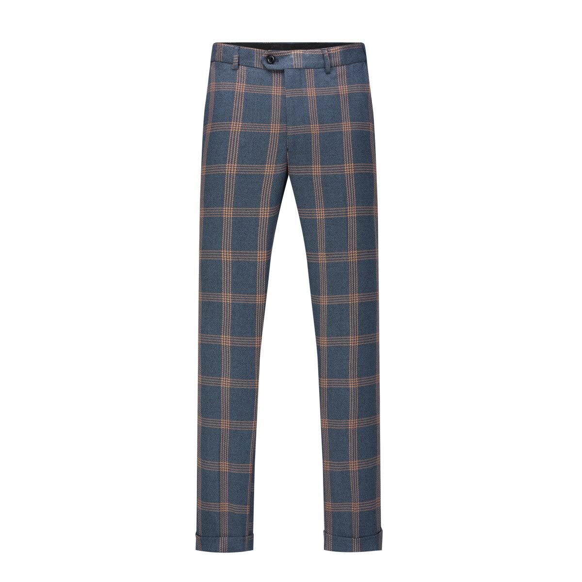 YFFUSHI Men's Slim Fit Plaid Tweed 3-Piece Suit | Formal Dinner Suit & Tuxedo for Weddings, Prom, Business Events & Special Occasions
