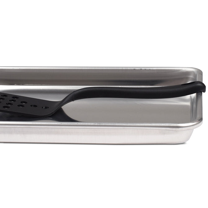 High Heat Perforated Spatula - Non-Slip Handle, Stainless Steel Kitchen Turner for Grilling, Flipping Burgers & Pancakes - Perfect for BBQ, Camping & Outdoor Cooking