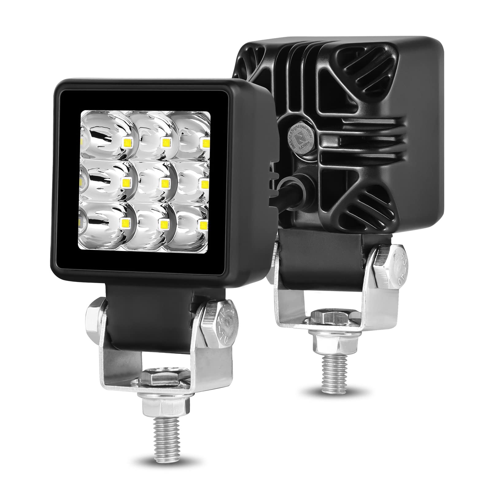 2 Inch LED Pod Lights 2PCS 54W - Waterproof Motorcycle Fog Lights & Spot Work Light Bar for Offroad Vehicles (Jeep, F150, Silverado, UTV, ATV, Dirtbike, Boats) - Perfect for Night Driving, Camping & Trail Adventures
