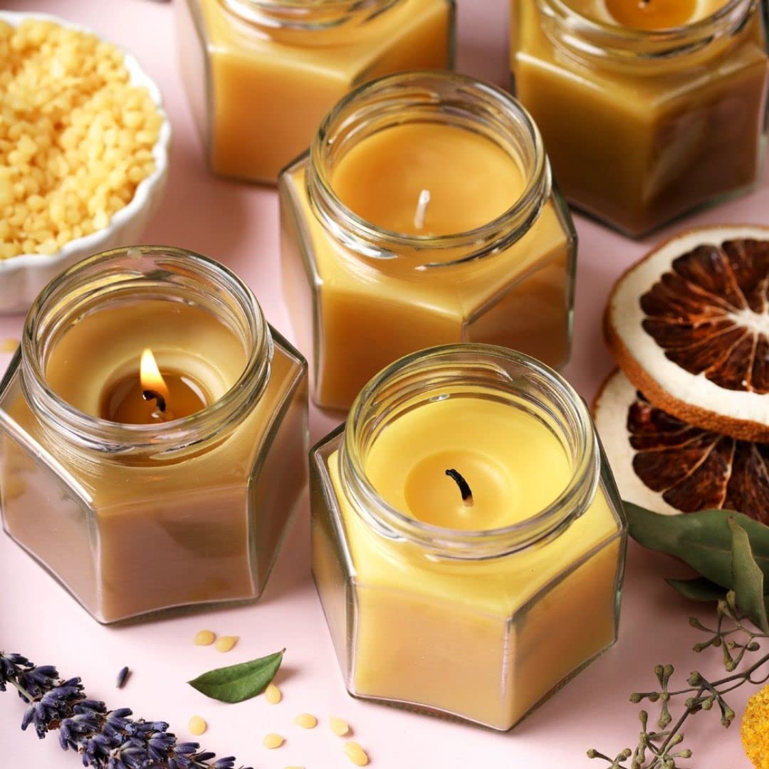 Ksma Pack of 2 Natural Organic White Candle Wax 400g & Yellow Beeswax 400g (800g Total) - Triple Filtered for Premium Candle Making, DIY Projects, Lip Balms, Lotions & Cosmetics | Perfect for Home Crafting, Spa Treatments & Gift Making